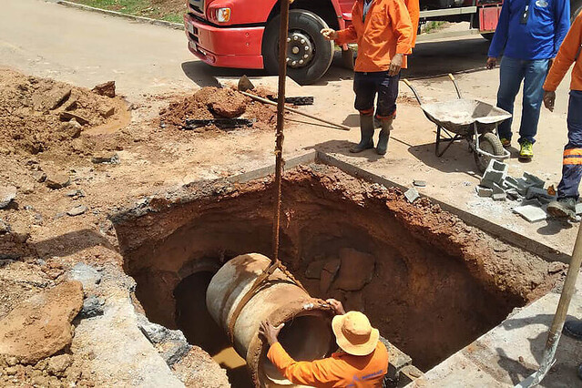 Em menos de 24 horas, rede pluvial é consertada em São Sebastião