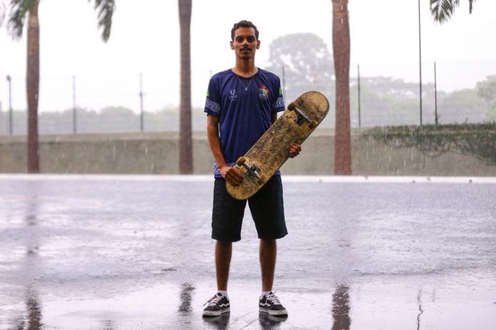 Gabriel Miranda, atleta do skate e participante dos Universitários Brasileiros (JUBs).